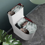Love Xmas Santa Claus Print Toilet Lid And Tank Cover Set