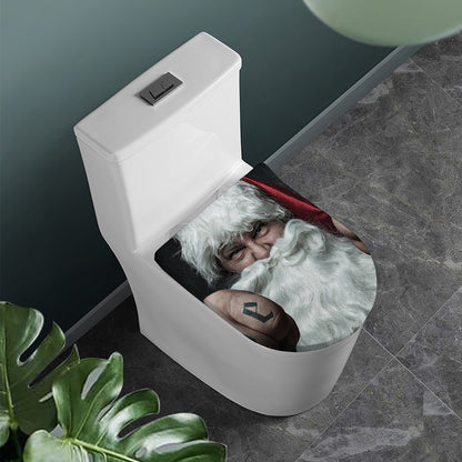 Love Xmas Santa Claus Print Toilet Lid Cover
