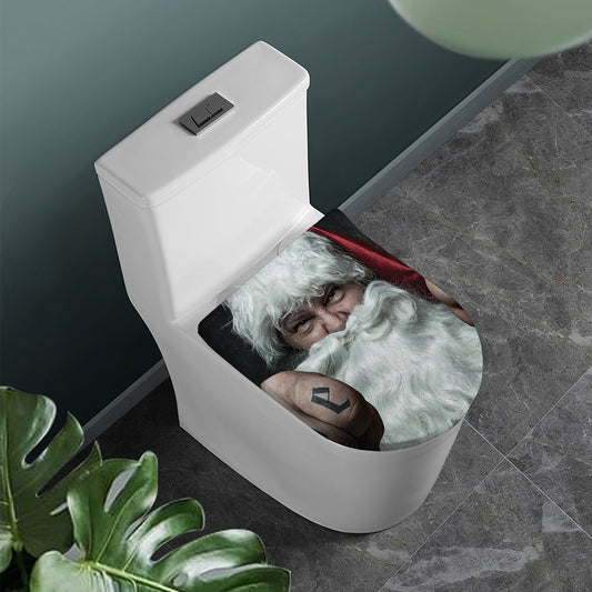 Love Xmas Santa Claus Print Toilet Lid Cover