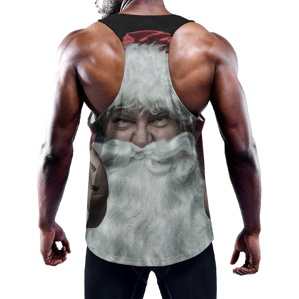 Love Xmas Santa Claus Print Training Tank Top