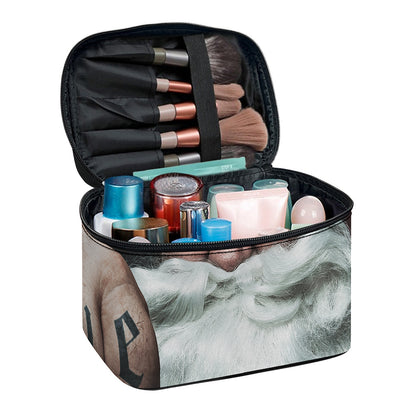 Love Xmas Santa Claus Print Travel Makeup Bag