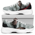 Love Xmas Santa Claus Print White Chunky Shoes