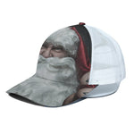 Love Xmas Santa Claus Print White Mesh Trucker Cap