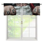 Love Xmas Santa Claus Print Window Valance