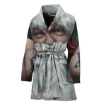 Love Xmas Santa Claus Print Women's Bathrobe