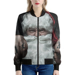 Love Xmas Santa Claus Print Women's Bomber Jacket