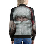 Love Xmas Santa Claus Print Women's Bomber Jacket