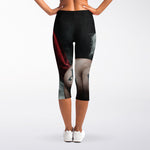 Love Xmas Santa Claus Print Women's Capri Leggings