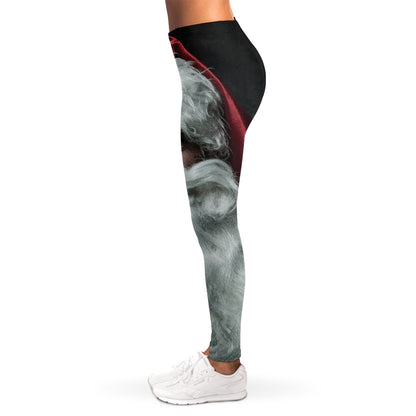 Love Xmas Santa Claus Print Women's Leggings