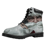 Love Xmas Santa Claus Print Work Boots