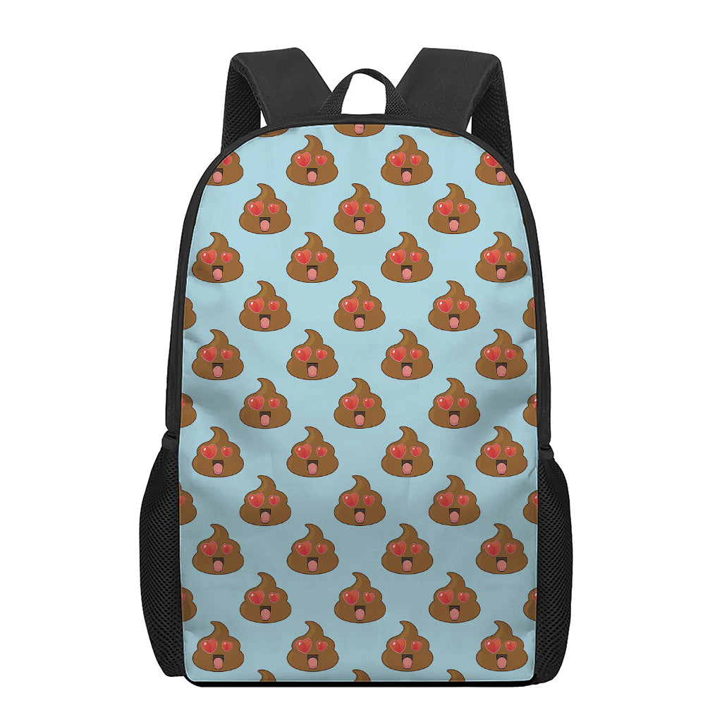 Lovely Poop Pattern Print 17 Inch Backpack