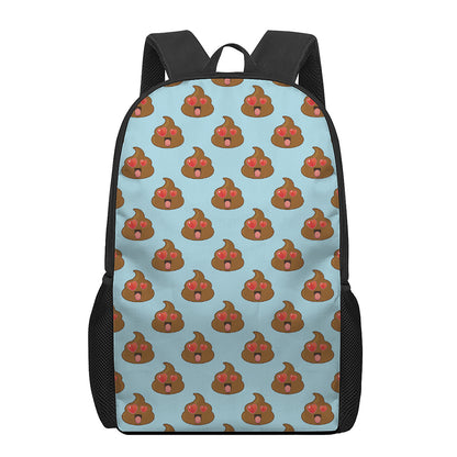 Lovely Poop Pattern Print 17 Inch Backpack