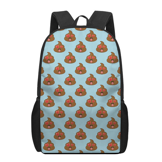 Lovely Poop Pattern Print 17 Inch Backpack