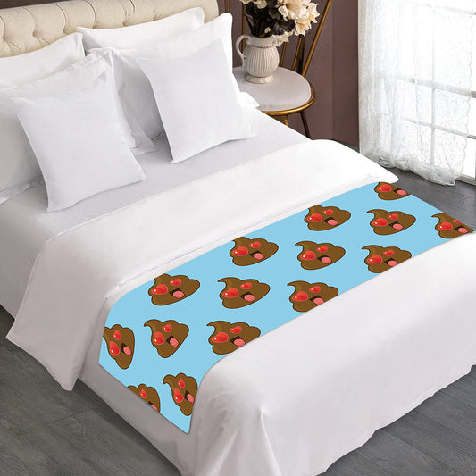 Lovely Poop Pattern Print Bed Runner