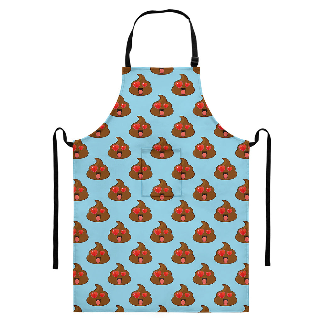 Lovely Poop Pattern Print Bib Apron With Pocket