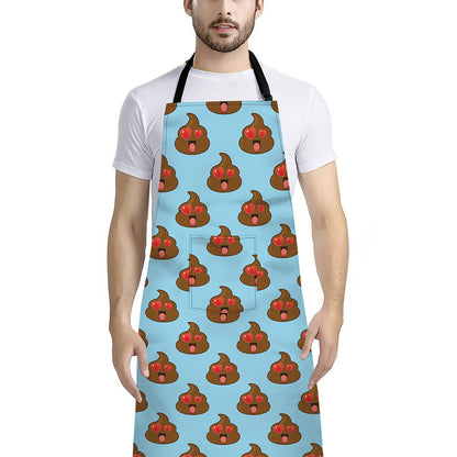 Lovely Poop Pattern Print Bib Apron With Pocket