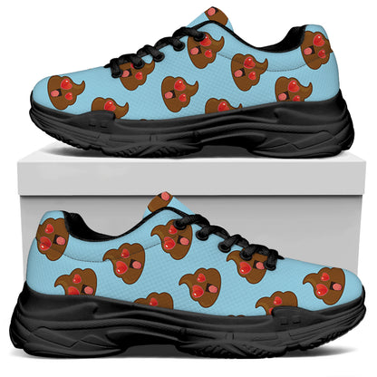 Lovely Poop Pattern Print Black Chunky Shoes