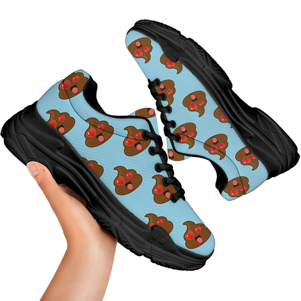 Lovely Poop Pattern Print Black Chunky Shoes