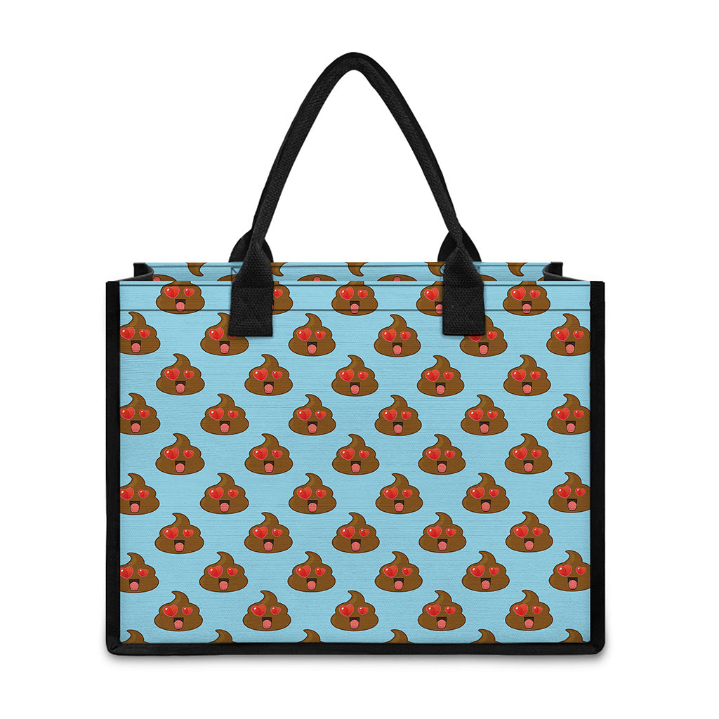 Lovely Poop Pattern Print Canvas Tote Bag