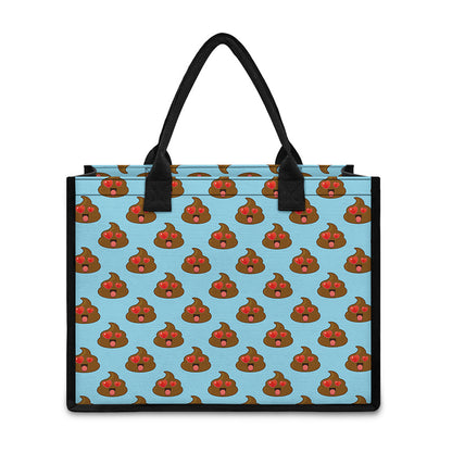 Lovely Poop Pattern Print Canvas Tote Bag