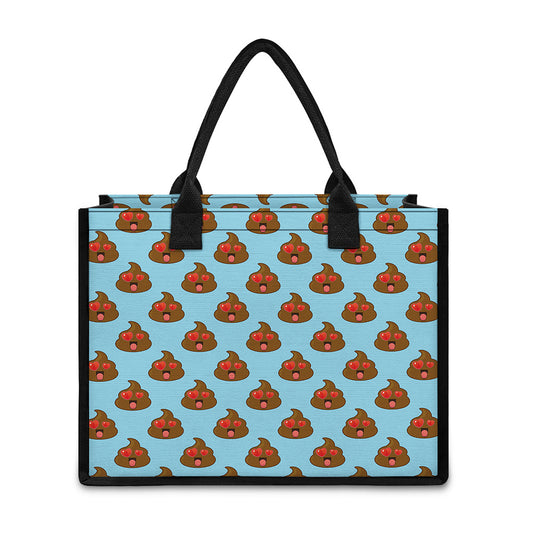 Lovely Poop Pattern Print Canvas Tote Bag