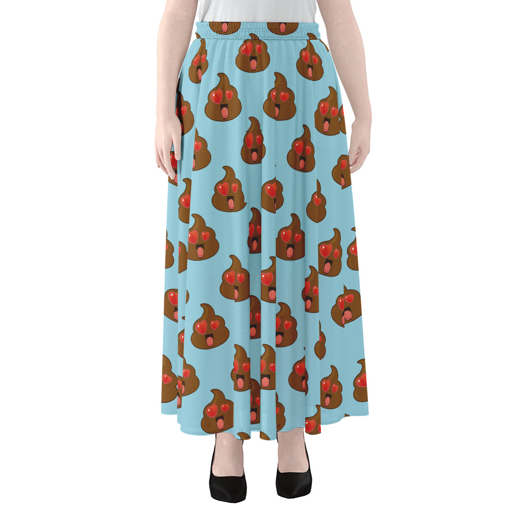 Lovely Poop Pattern Print Chiffon Maxi Skirt