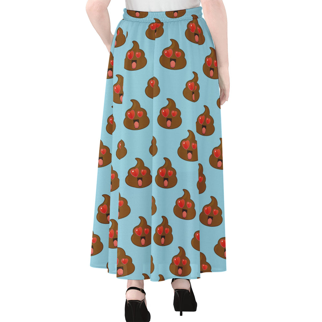Lovely Poop Pattern Print Chiffon Maxi Skirt
