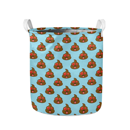 Lovely Poop Pattern Print Collapsible Laundry Basket