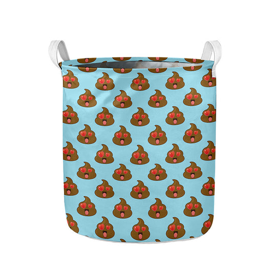 Lovely Poop Pattern Print Collapsible Laundry Basket