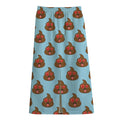 Lovely Poop Pattern Print Cotton Front Slit Maxi Skirt