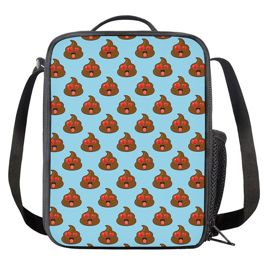 Lovely Poop Pattern Print Crossbody Lunch Bag