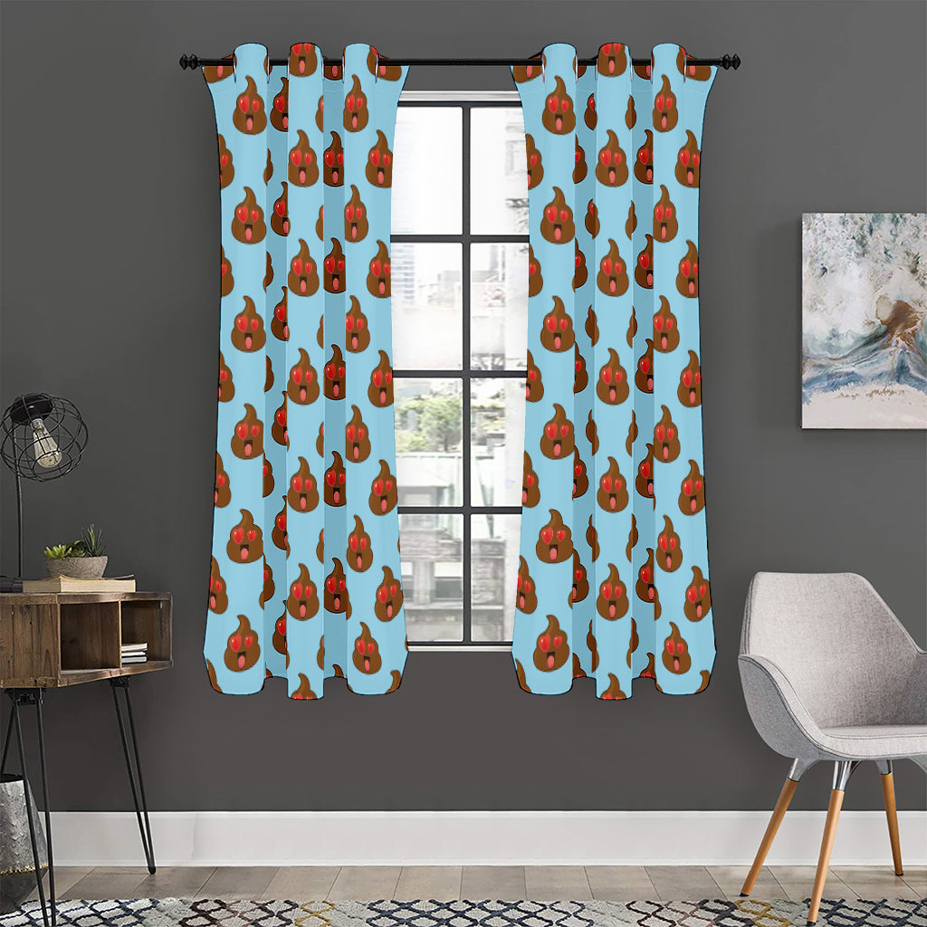 Lovely Poop Pattern Print Curtain