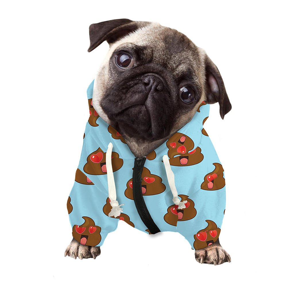 Lovely Poop Pattern Print Dog Zip Up Hoodie
