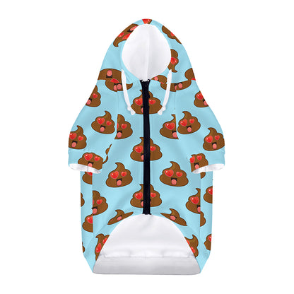 Lovely Poop Pattern Print Dog Zip Up Hoodie