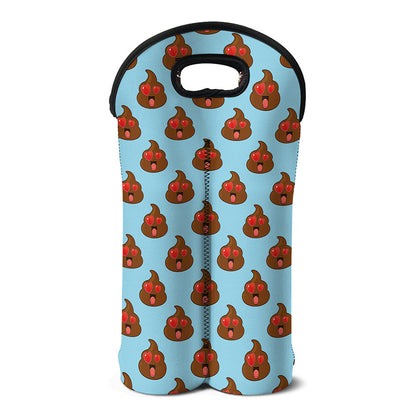 Lovely Poop Pattern Print Double Neoprene Wine Tote