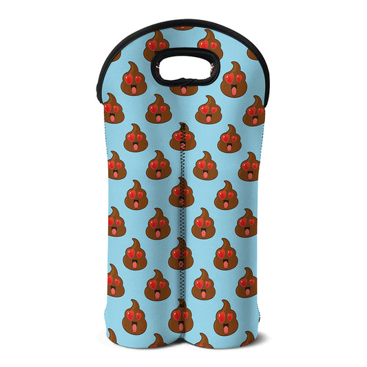 Lovely Poop Pattern Print Double Neoprene Wine Tote