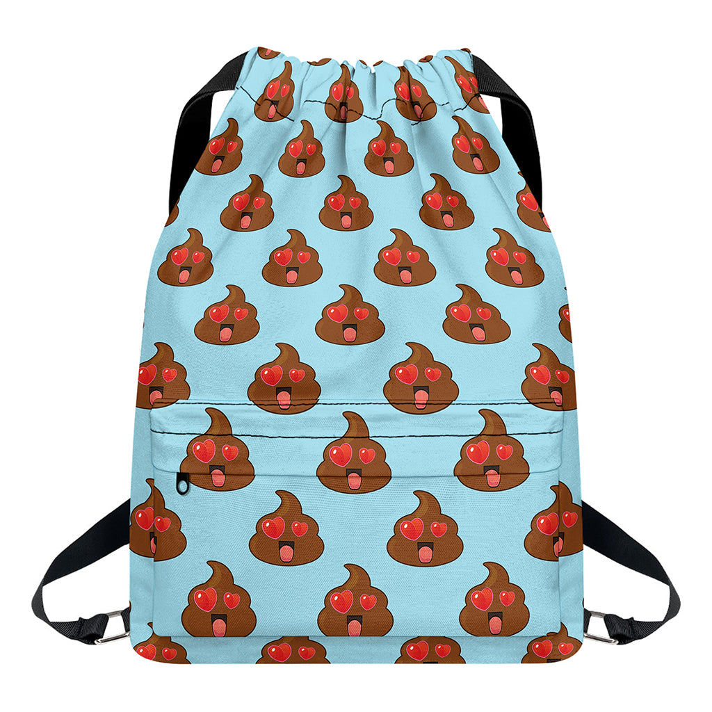 Lovely Poop Pattern Print Drawstring Backpack