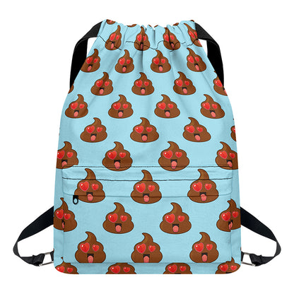 Lovely Poop Pattern Print Drawstring Backpack