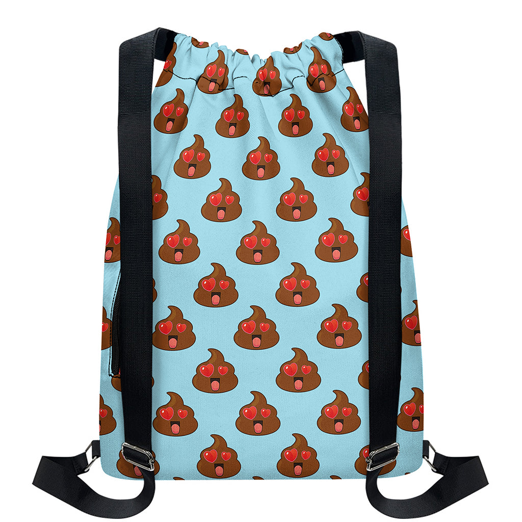 Lovely Poop Pattern Print Drawstring Backpack