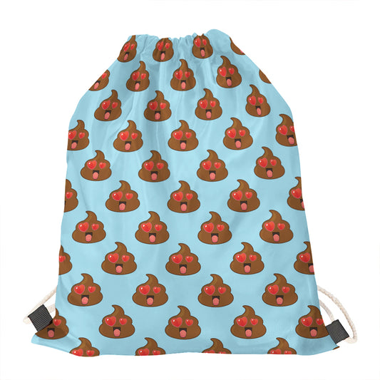 Lovely Poop Pattern Print Drawstring Bag