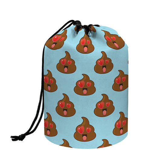 Lovely Poop Pattern Print Drawstring Makeup Bag