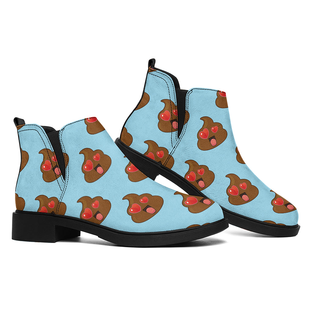 Lovely Poop Pattern Print Flat Ankle Boots