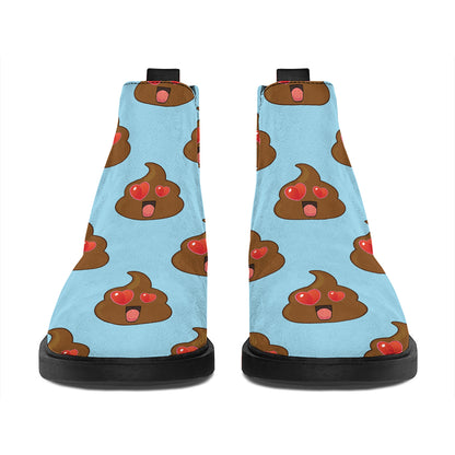 Lovely Poop Pattern Print Flat Ankle Boots