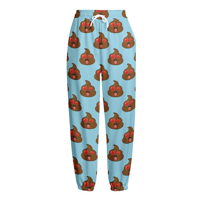 Lovely Poop Pattern Print Fleece Lined Knit Pants