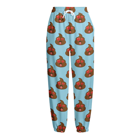 Lovely Poop Pattern Print Fleece Lined Knit Pants