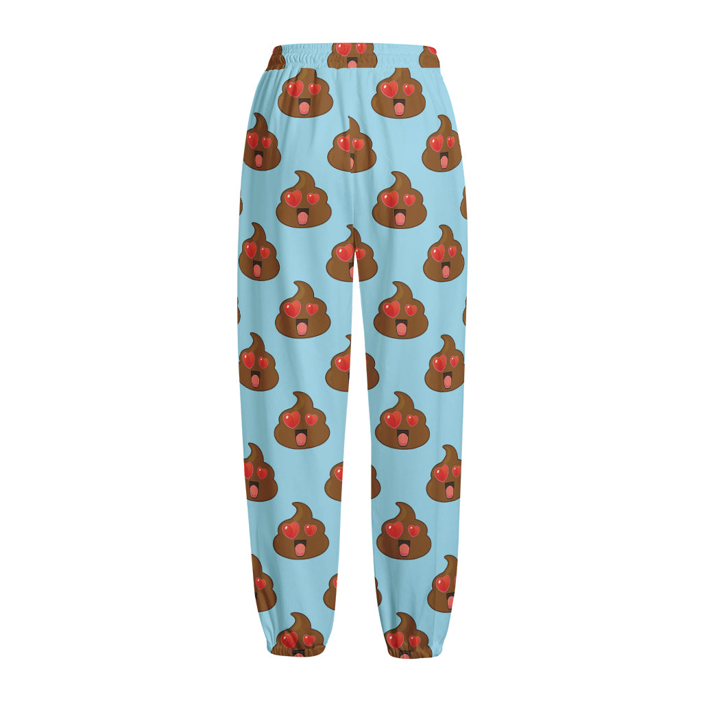 Lovely Poop Pattern Print Fleece Lined Knit Pants