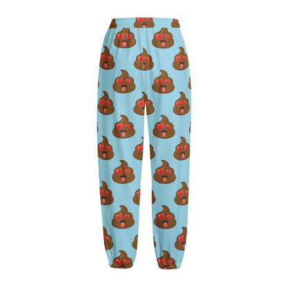 Lovely Poop Pattern Print Fleece Lined Knit Pants