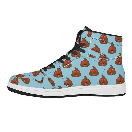 Lovely Poop Pattern Print High Top Leather Sneakers