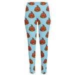 Lovely Poop Pattern Print High-Waisted Pocket Leggings