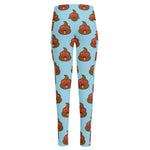 Lovely Poop Pattern Print High-Waisted Pocket Leggings